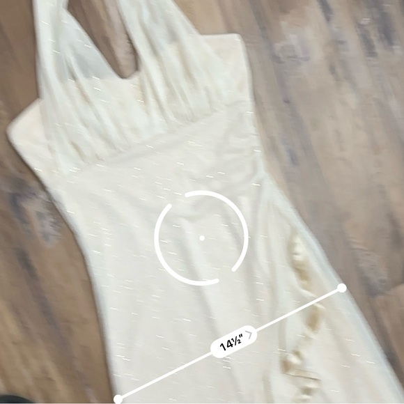 Y2K Taboo Asymmetrical Dress in Cream with Ruffle Detail - Picture 9 of 9